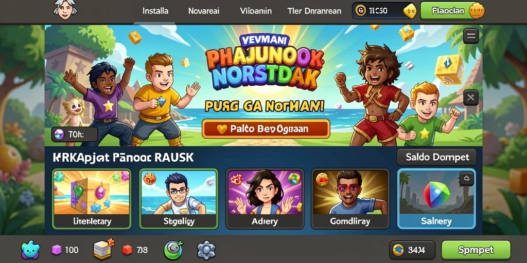Tampilan awal permainan dengan karakter utama yang siap beraksi.