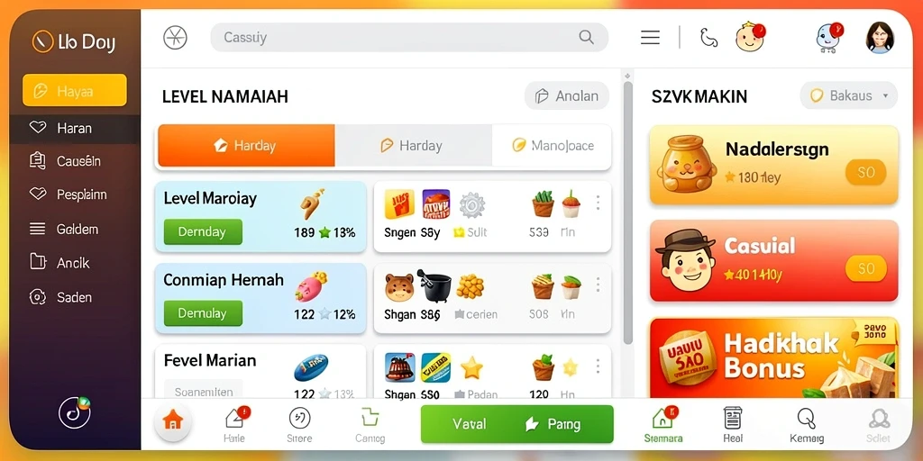 Tampilan karakter yang menarik dan beragam.